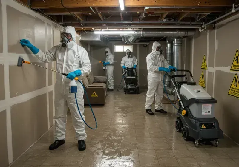 Basement Moisture Removal and Structural Drying process in Short Pump, VA